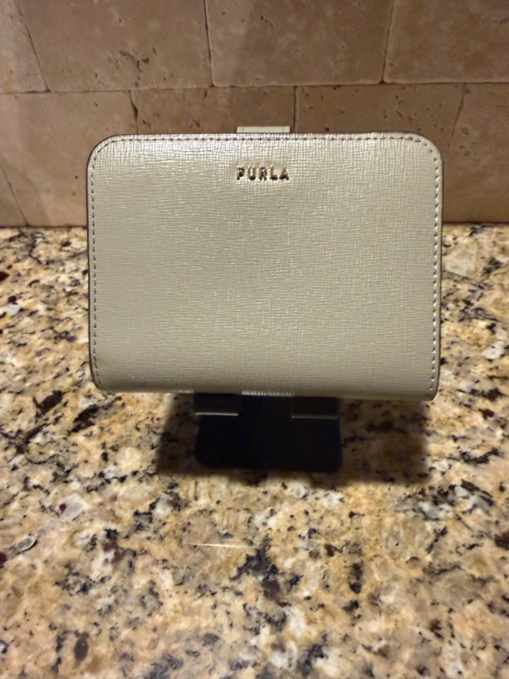 Furla Compact Leather Wallet - Grey